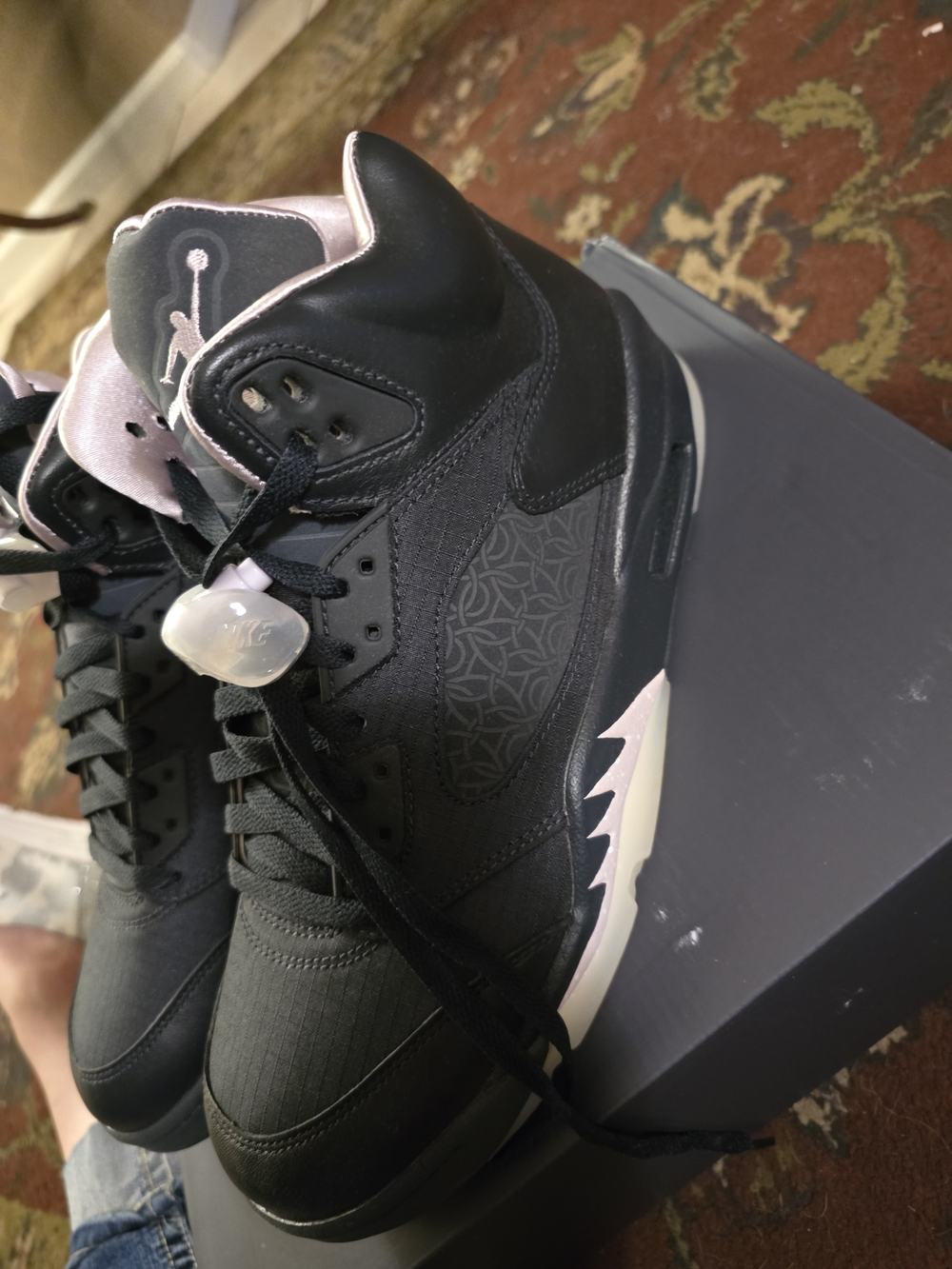 Nike Air Jordan 5 Retro Black and Pink Men’s Basketball Shoes